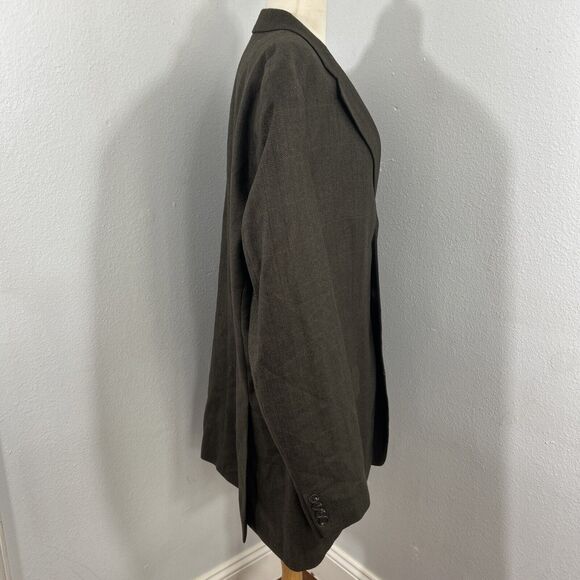 Lauren Ralph Lauren Sports Coat Mens 44L Herringbone Three Button Blazer - Picture 4 of 16